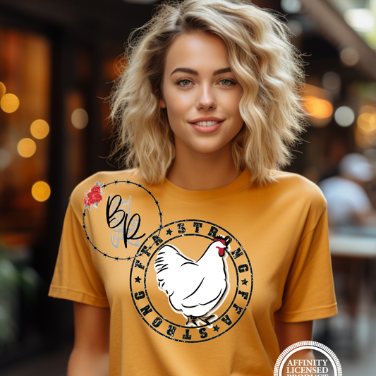FFA Strong Round Black Chicken Stockshow Stock Show T-Shirt Tee