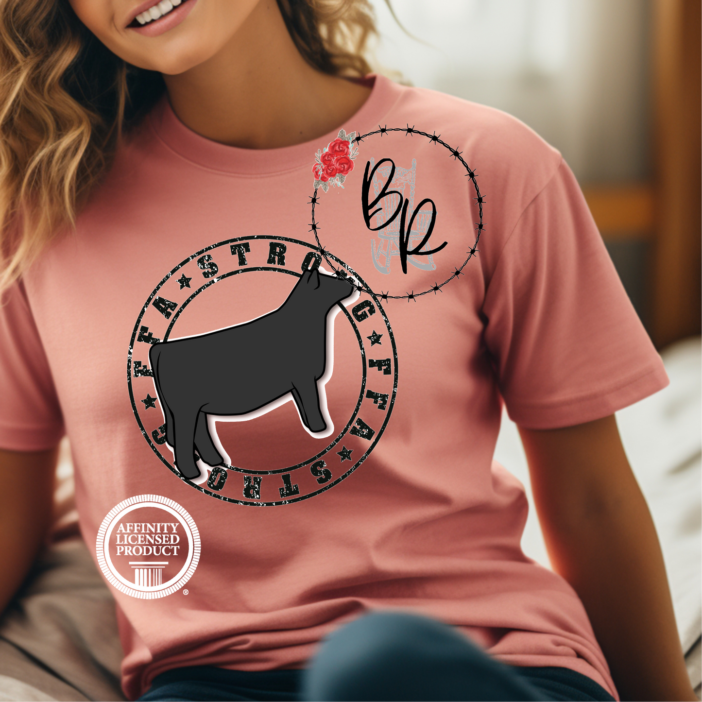 FFA Strong Round Black Heifer Stockshow Stock Show T-Shirt Tee