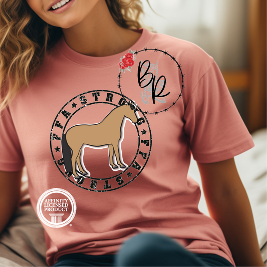 FFA Strong Round Black Horse Stockshow Stock Show T-Shirt Tee