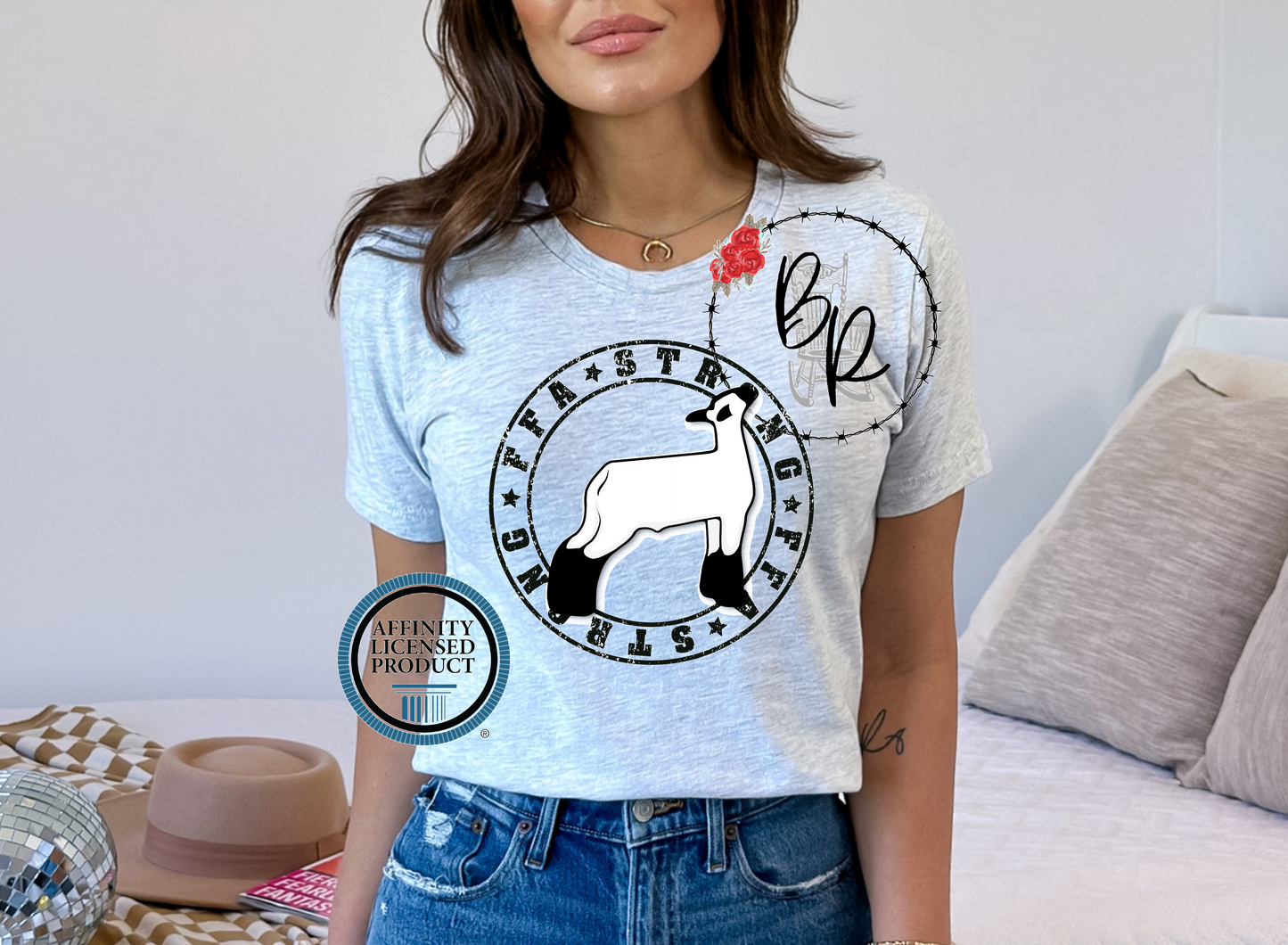 FFA Strong Round Black Lamb Stockshow Stock Show T-Shirt Tee