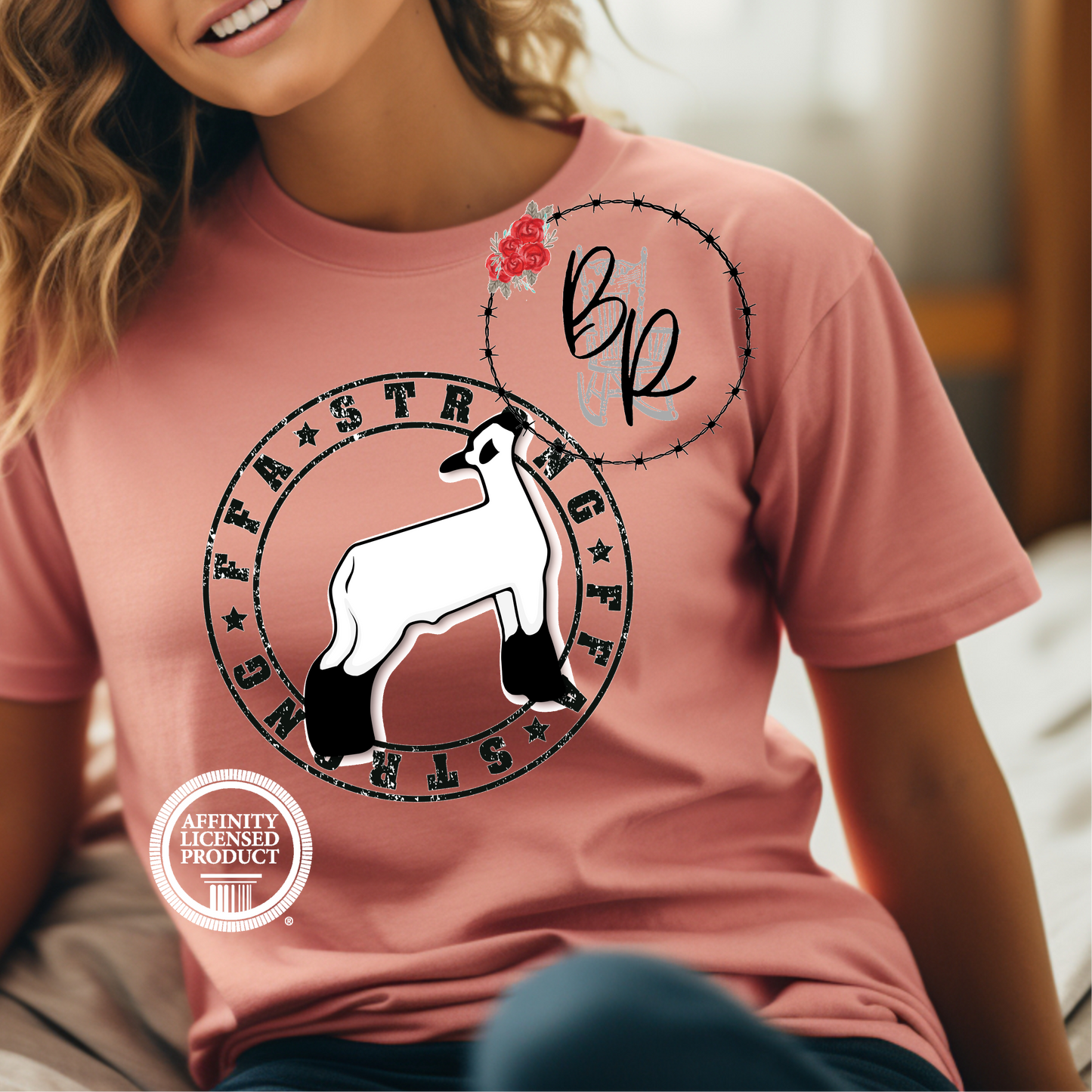 FFA Strong Round Black Lamb Stockshow Stock Show T-Shirt Tee