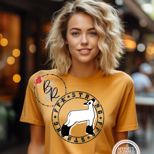 FFA Strong Round Black Lamb Stockshow Stock Show T-Shirt Tee