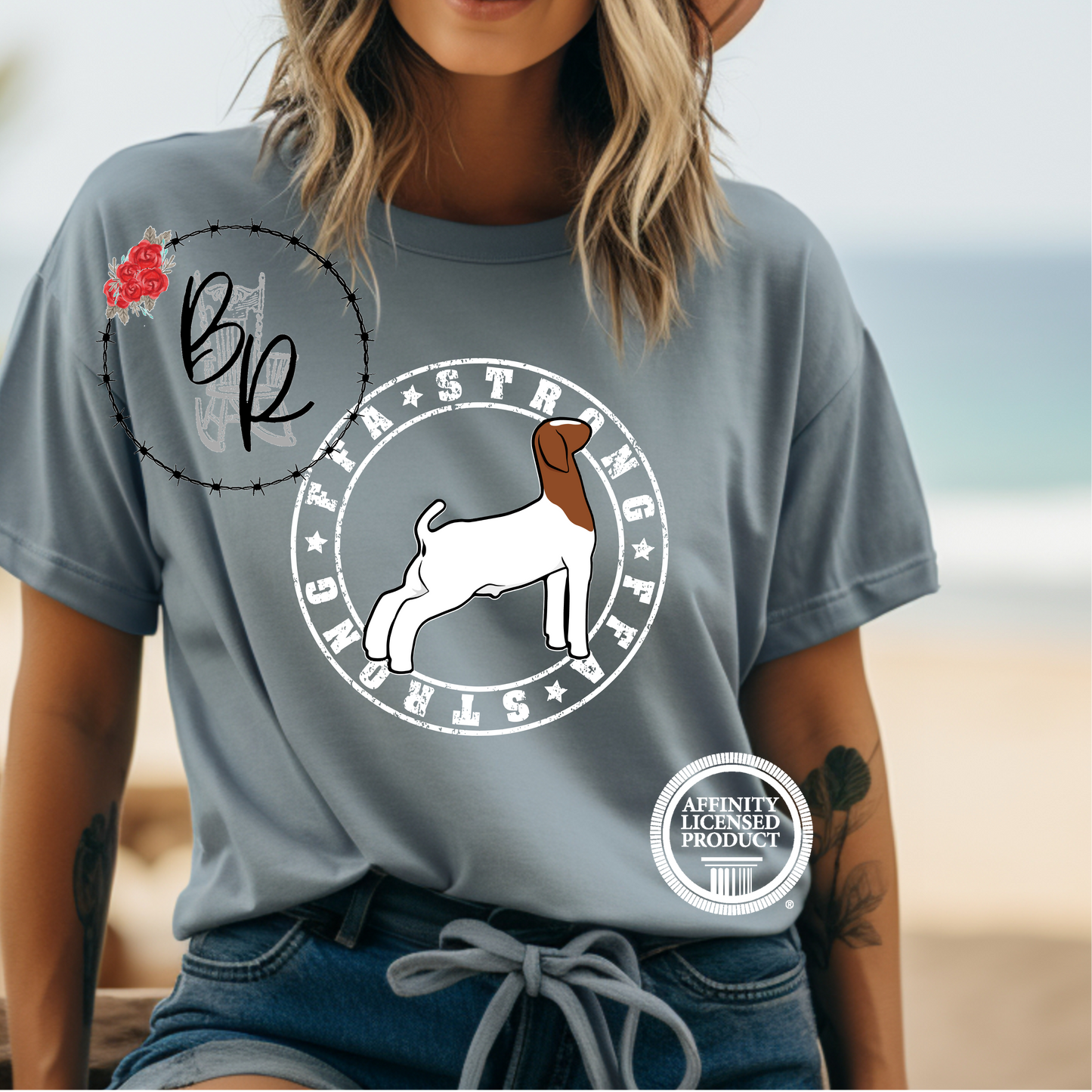 FFA Strong Round White Goat Stockshow Stock Show T-Shirt Tee