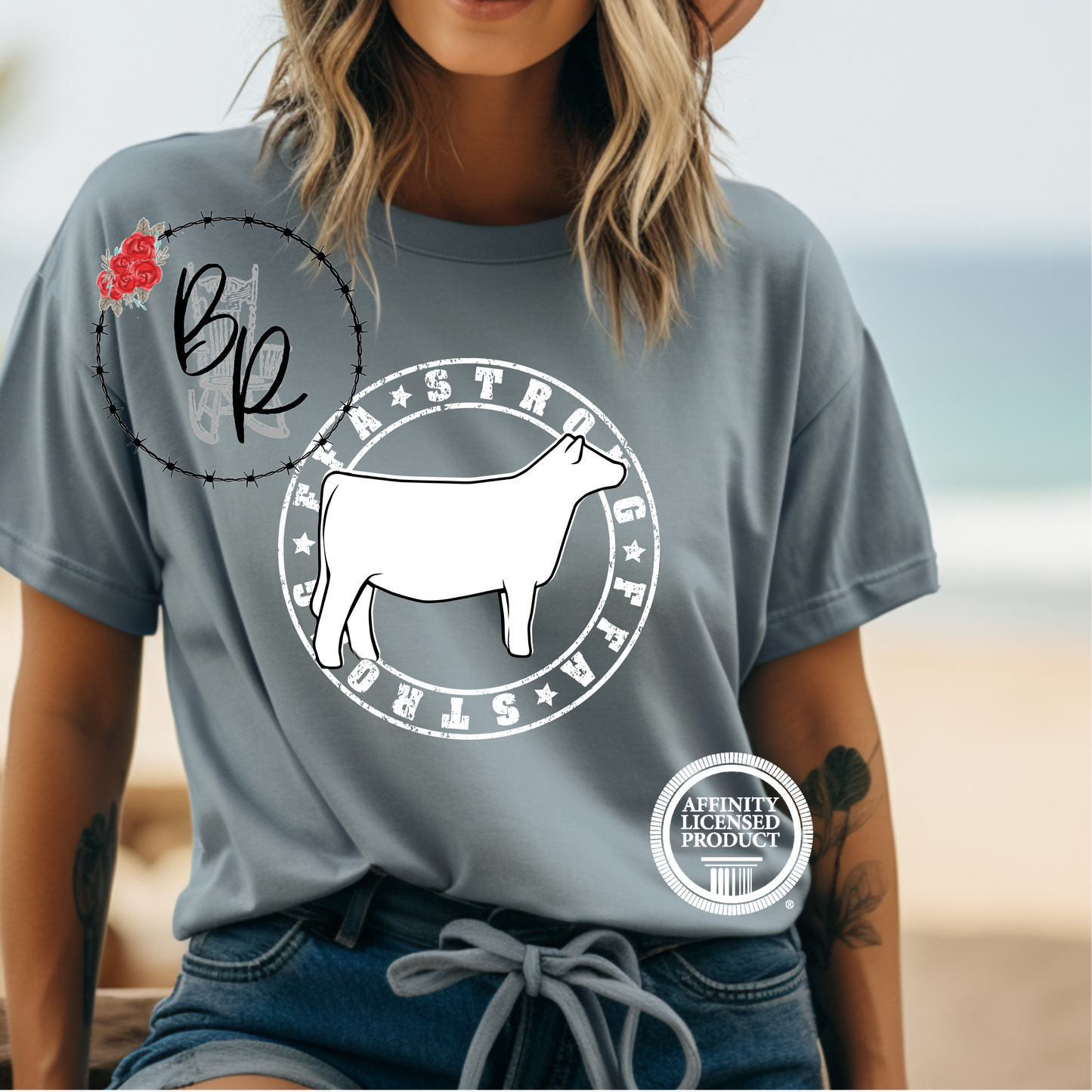 FFA Strong Round White Heifer Stockshow Stock Show T-Shirt Tee