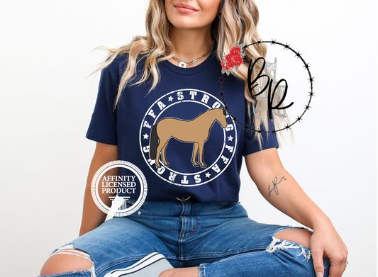 FFA Strong Round White Horse Stockshow Stock Show T-Shirt Tee