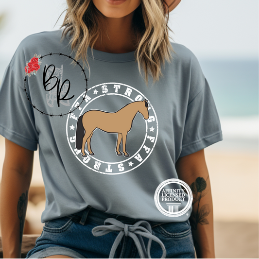 FFA Strong Round White Horse Stockshow Stock Show T-Shirt Tee