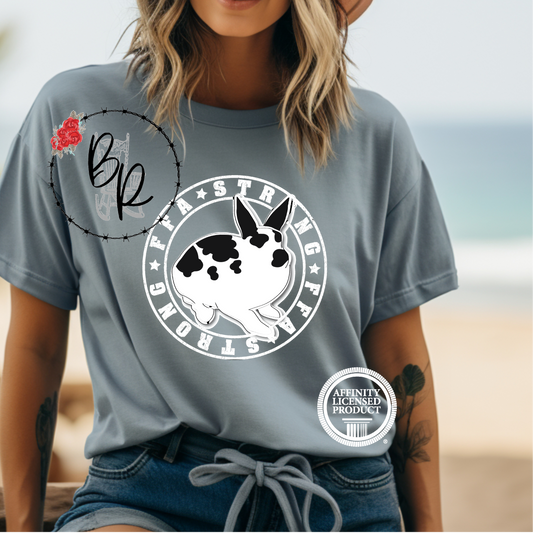 FFA Strong Round White Rabbit Stockshow Stock Show T-Shirt Tee