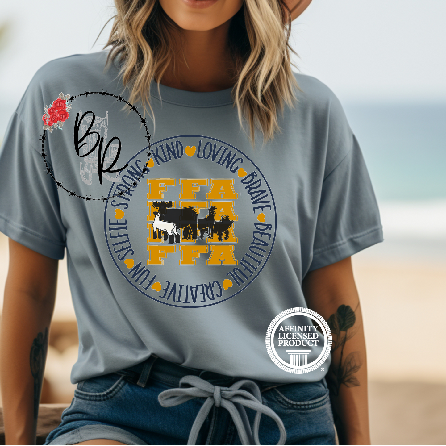 FFA Triple Round Animals Stockshow Stock Show T-Shirt Tee