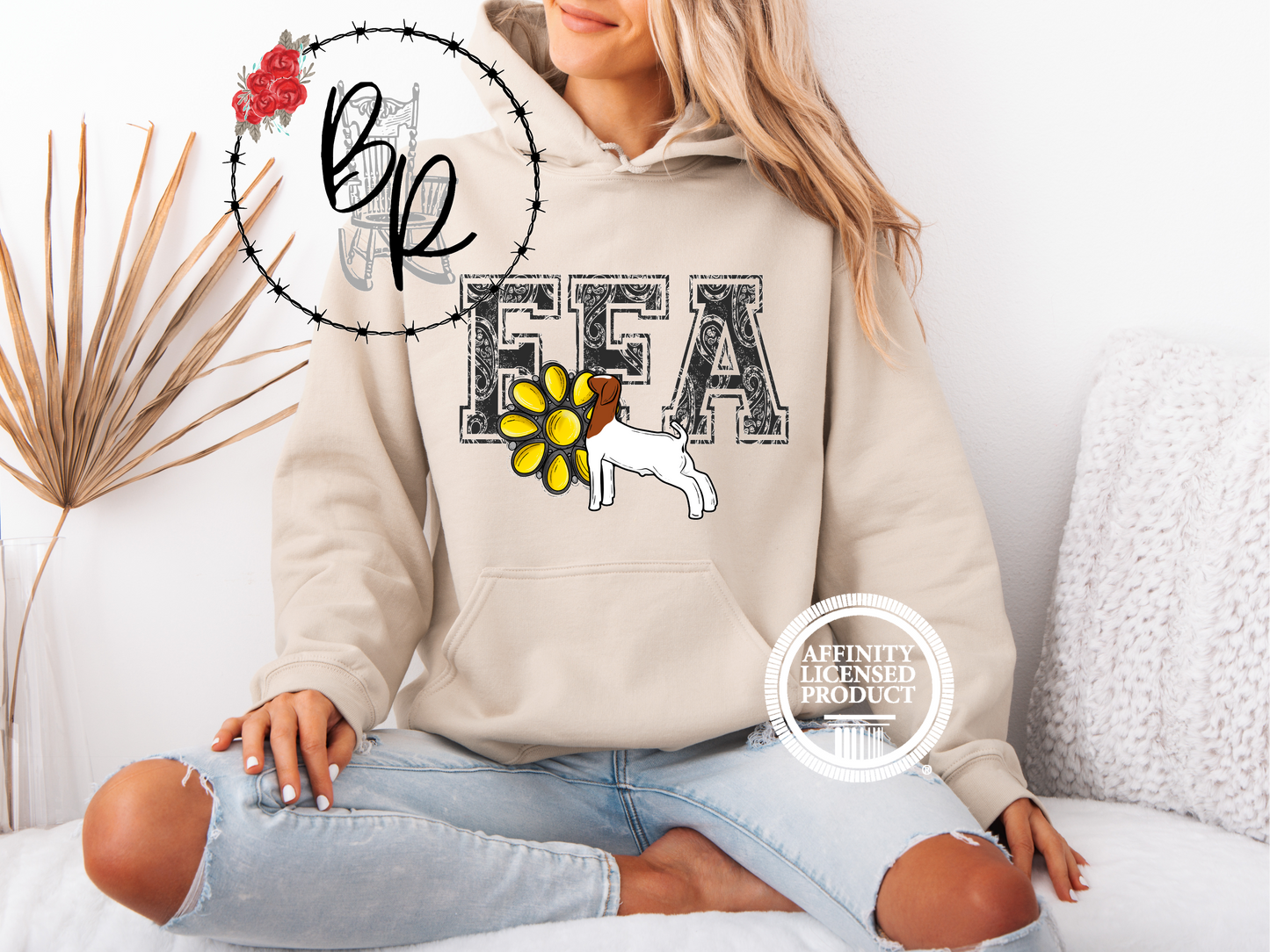 FFA Black Paisley with Goat Stockshow Stock Show Hoodie