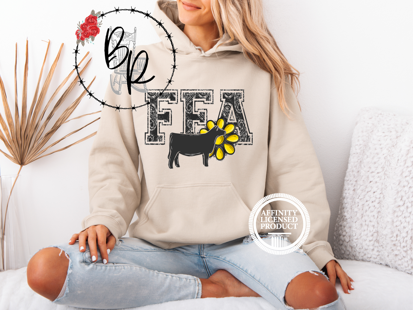FFA Black Paisley with Heifer Stockshow Stock Show Hoodie