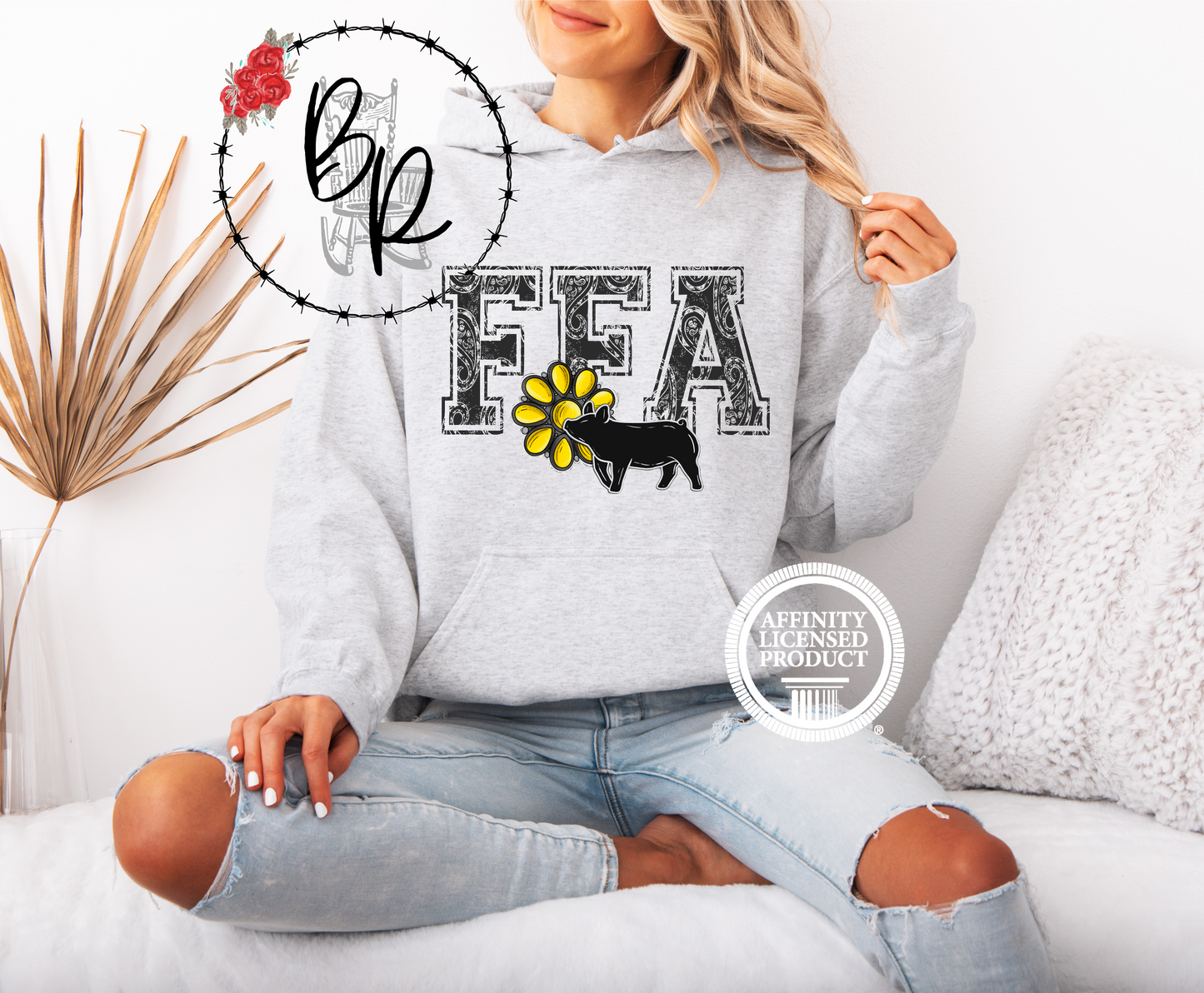 FFA Black Paisley with Pig Stockshow Stock Show Hoodie