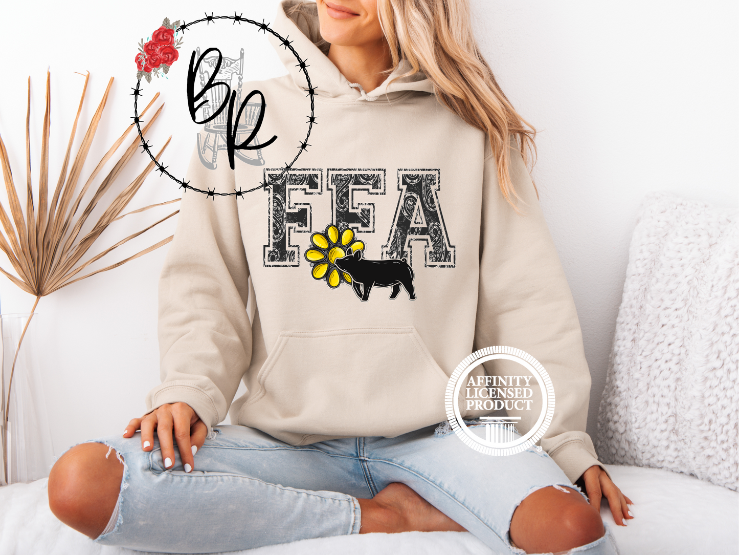 FFA Black Paisley with Pig Stockshow Stock Show Hoodie