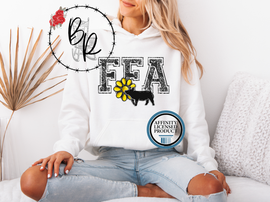 FFA Black Paisley with Pig Stockshow Stock Show Hoodie