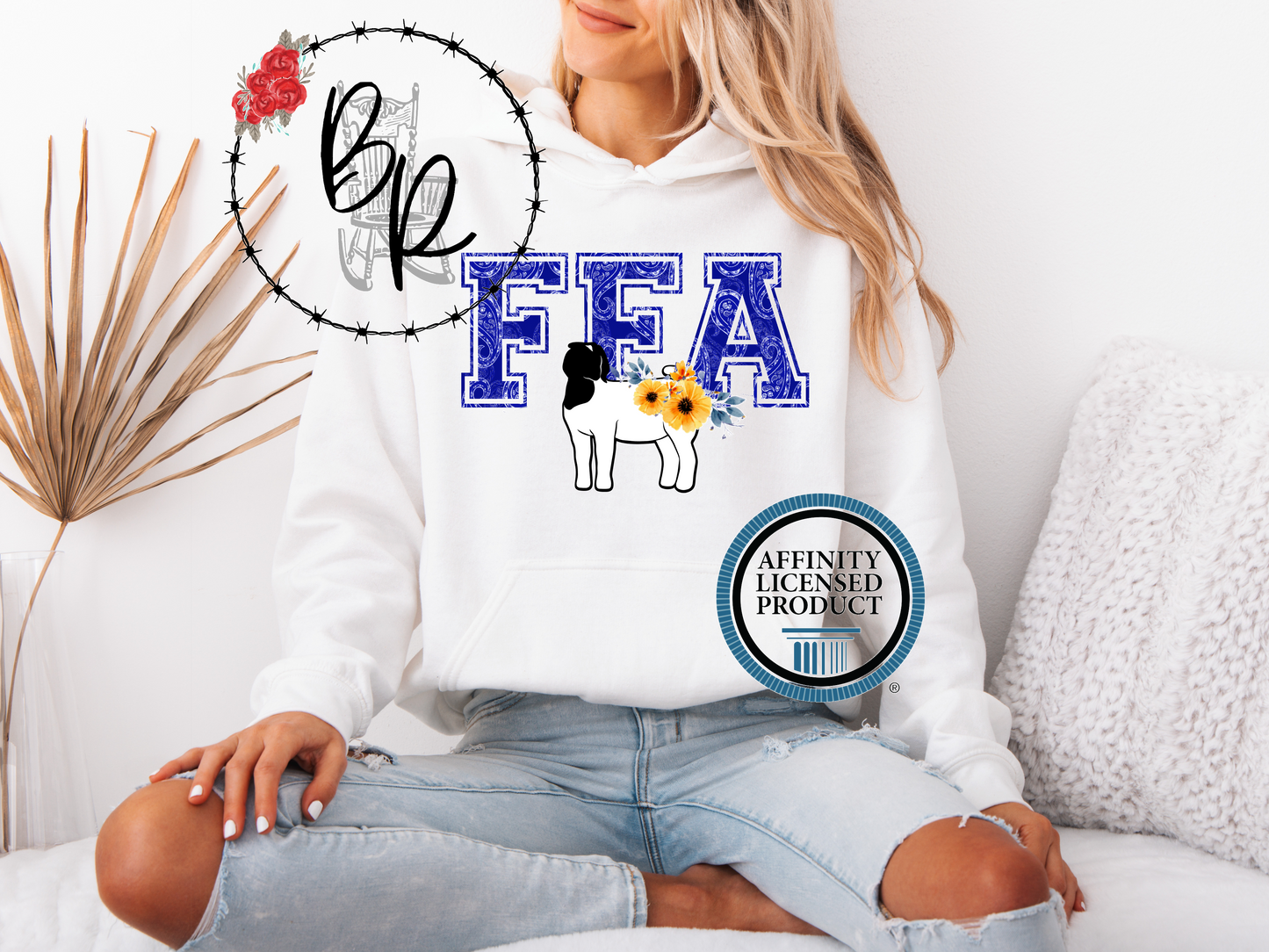 FFA Blue Paisley with Goat Stockshow Stock Show Hoodie