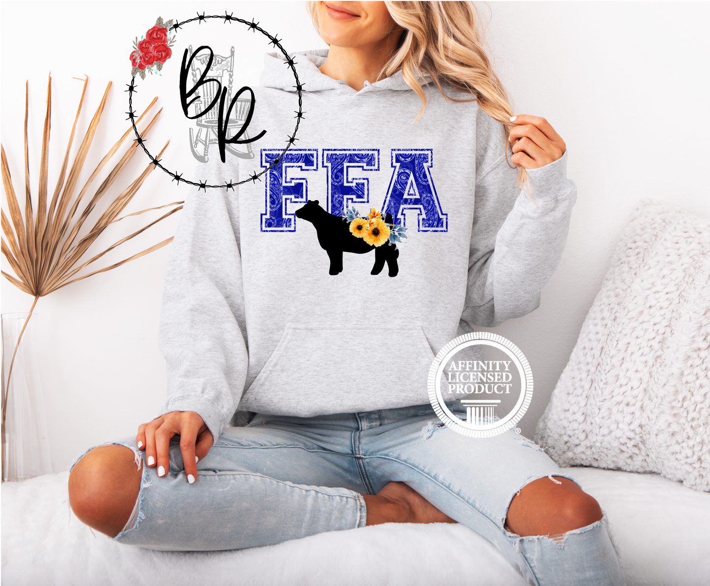 FFA Blue Paisley with Heifer Stockshow Stock Show Hoodie
