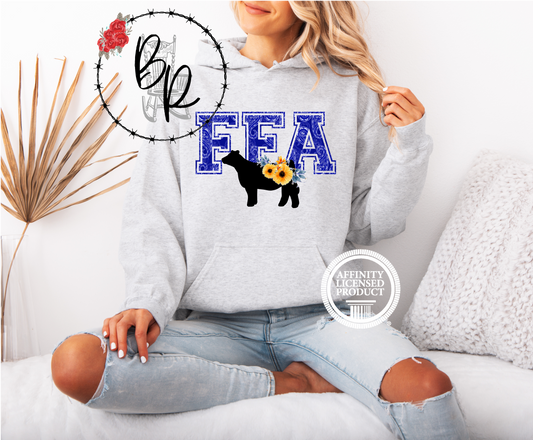 FFA Blue Paisley with Heifer Stockshow Stock Show Hoodie