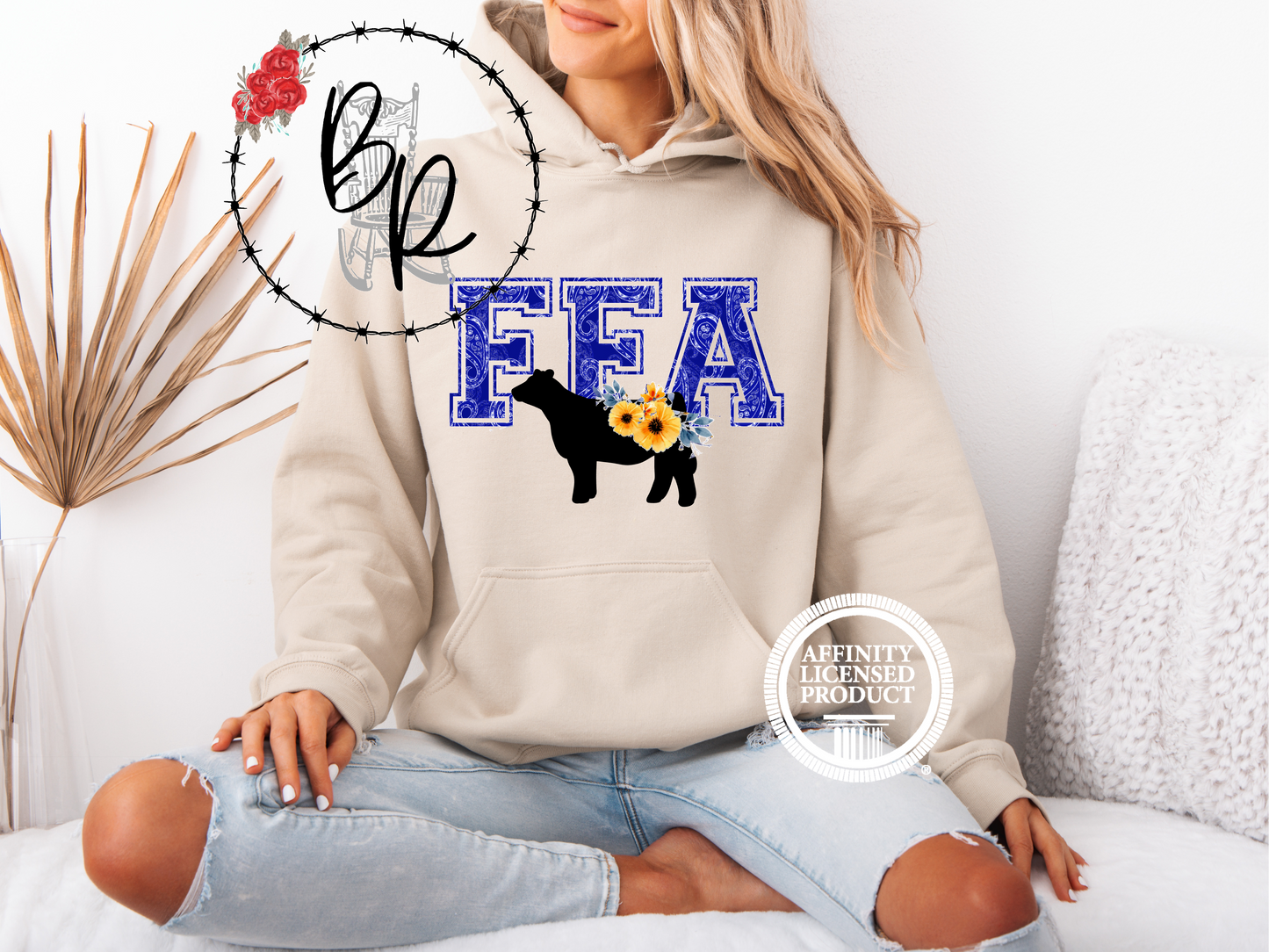 FFA Blue Paisley with Heifer Stockshow Stock Show Hoodie