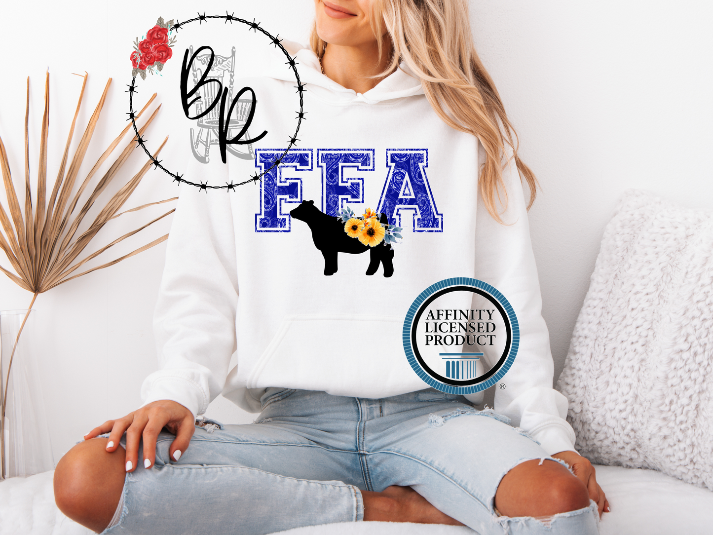 FFA Blue Paisley with Heifer Stockshow Stock Show Hoodie
