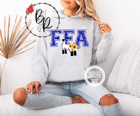 FFA Blue Paisley with Lamb Stockshow Stock Show Hoodie