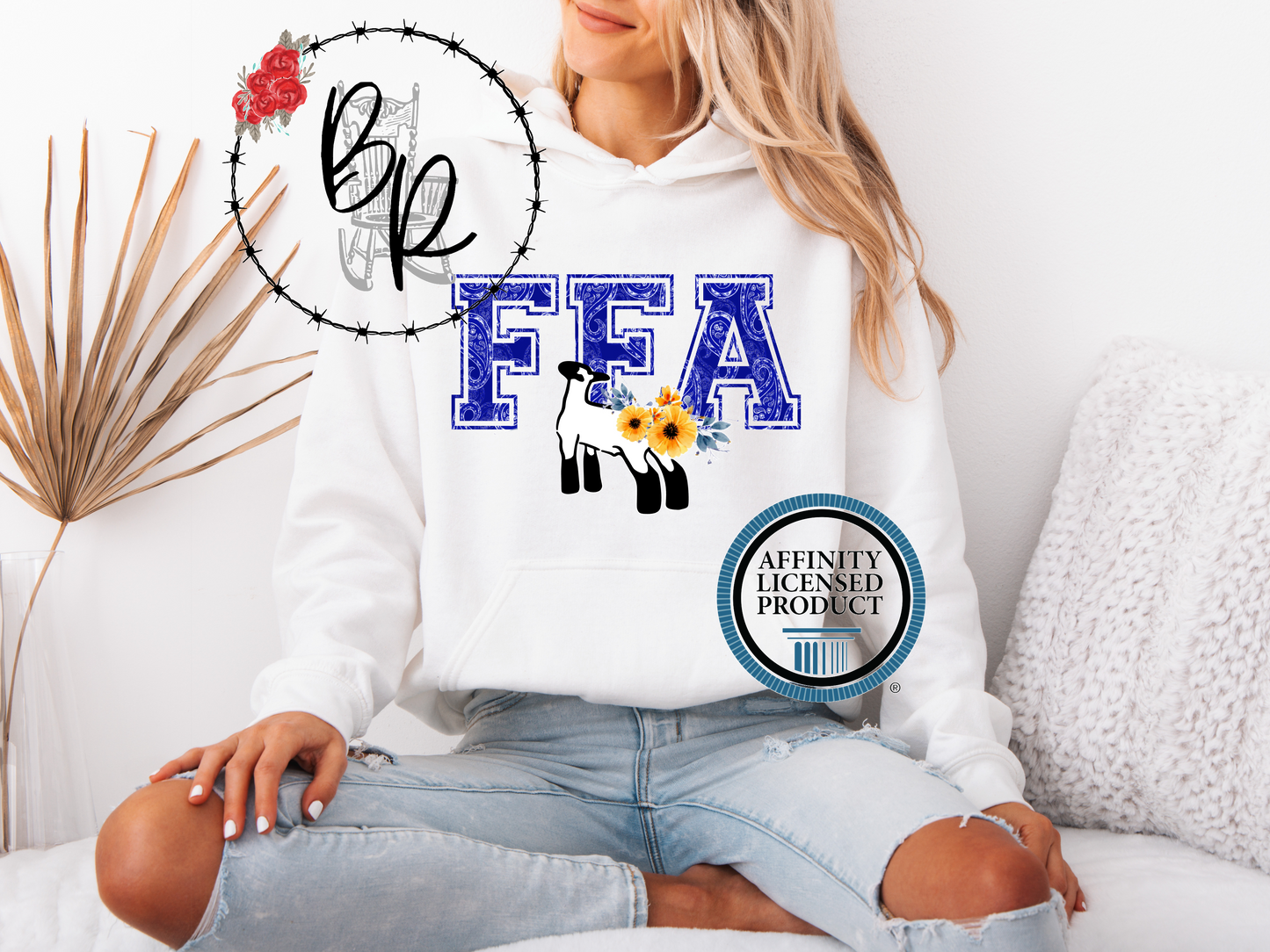 FFA Blue Paisley with Lamb Stockshow Stock Show Hoodie