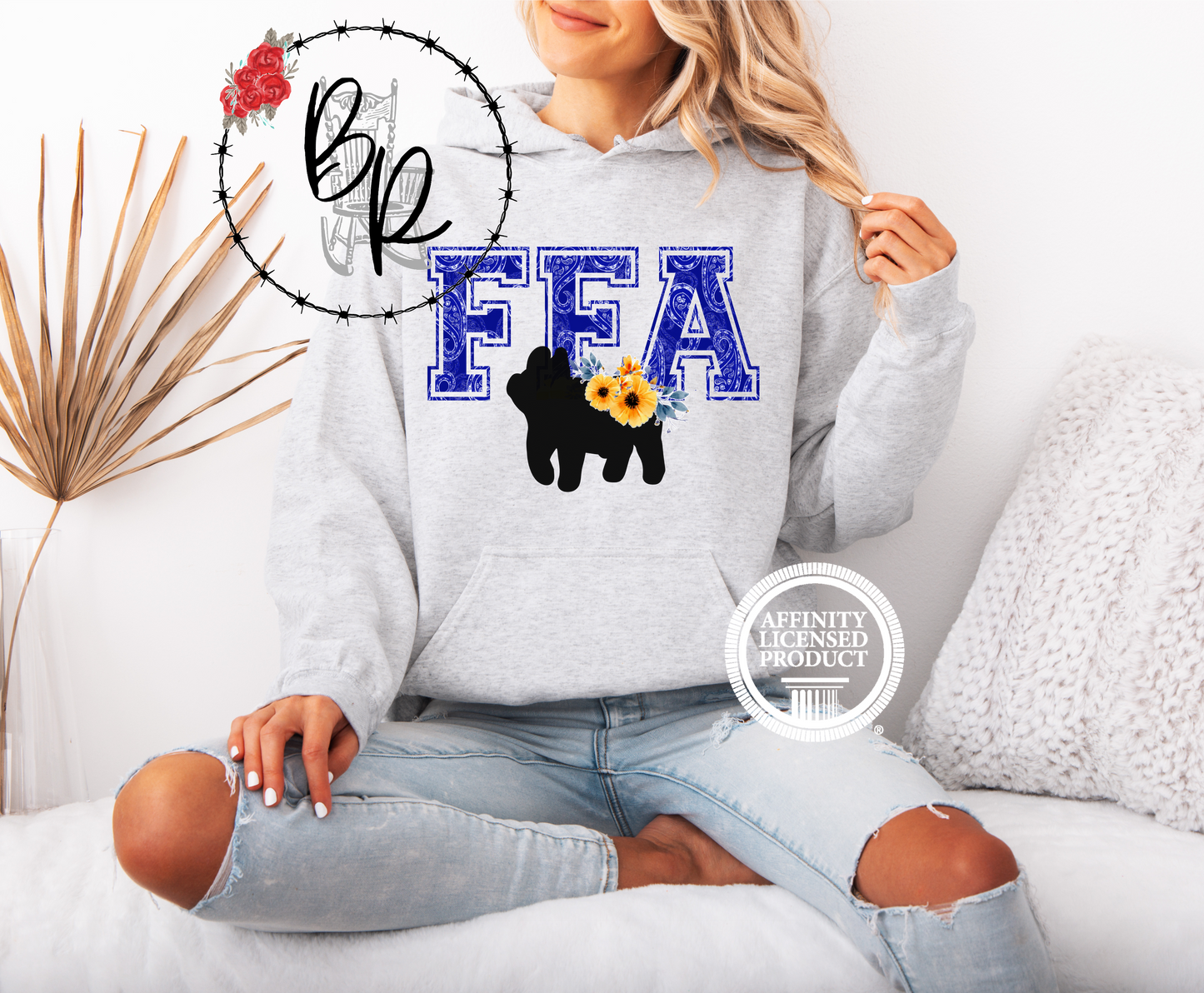 FFA Blue Paisley with Pig Stockshow Stock Show Hoodie