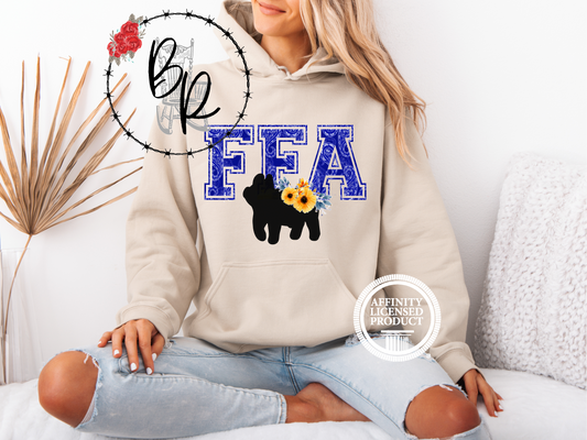 FFA Blue Paisley with Pig Stockshow Stock Show Hoodie