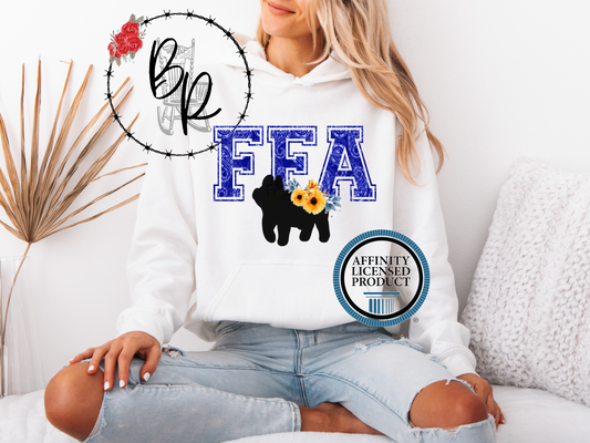 FFA Blue Paisley with Pig Stockshow Stock Show Hoodie