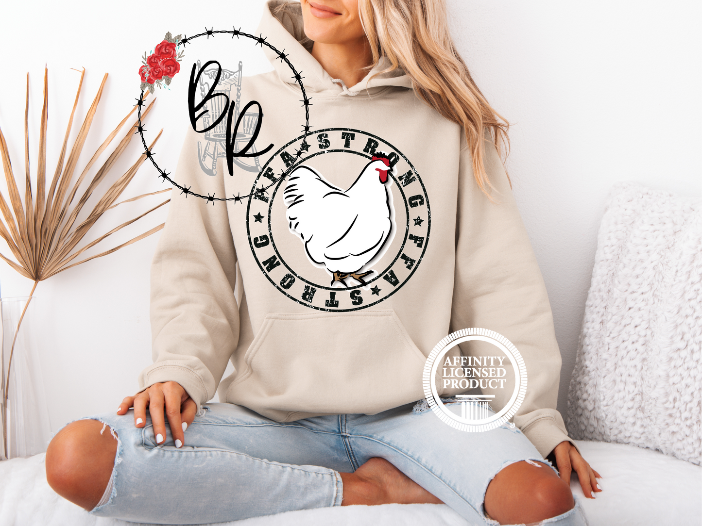 FFA Strong Round Black with Chicken Stockshow Stock Show Hoodie