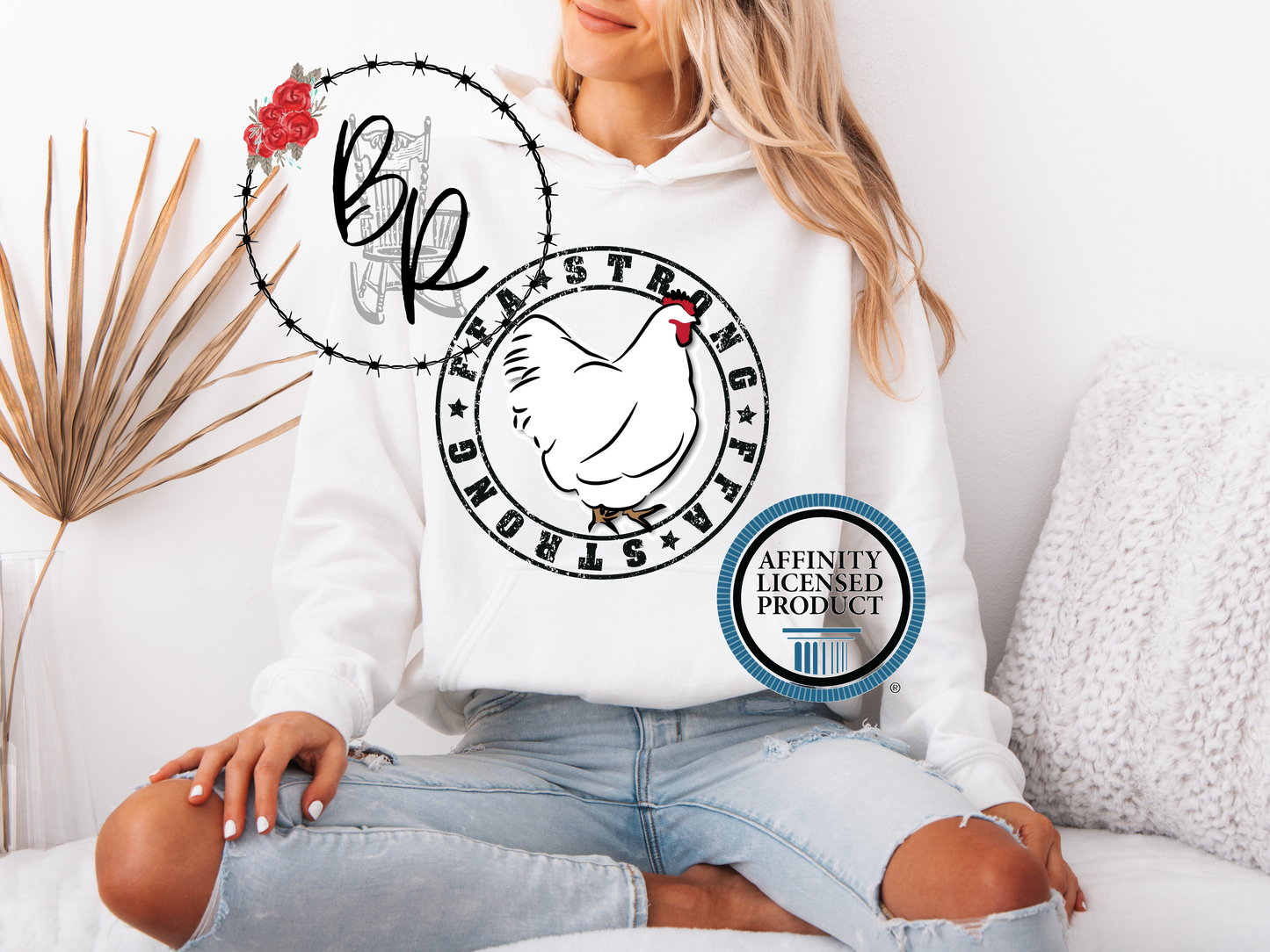 FFA Strong Round Black with Chicken Stockshow Stock Show Hoodie