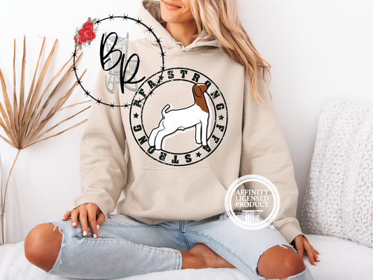 FFA Strong Round Black with Goat Stockshow Stock Show Hoodie