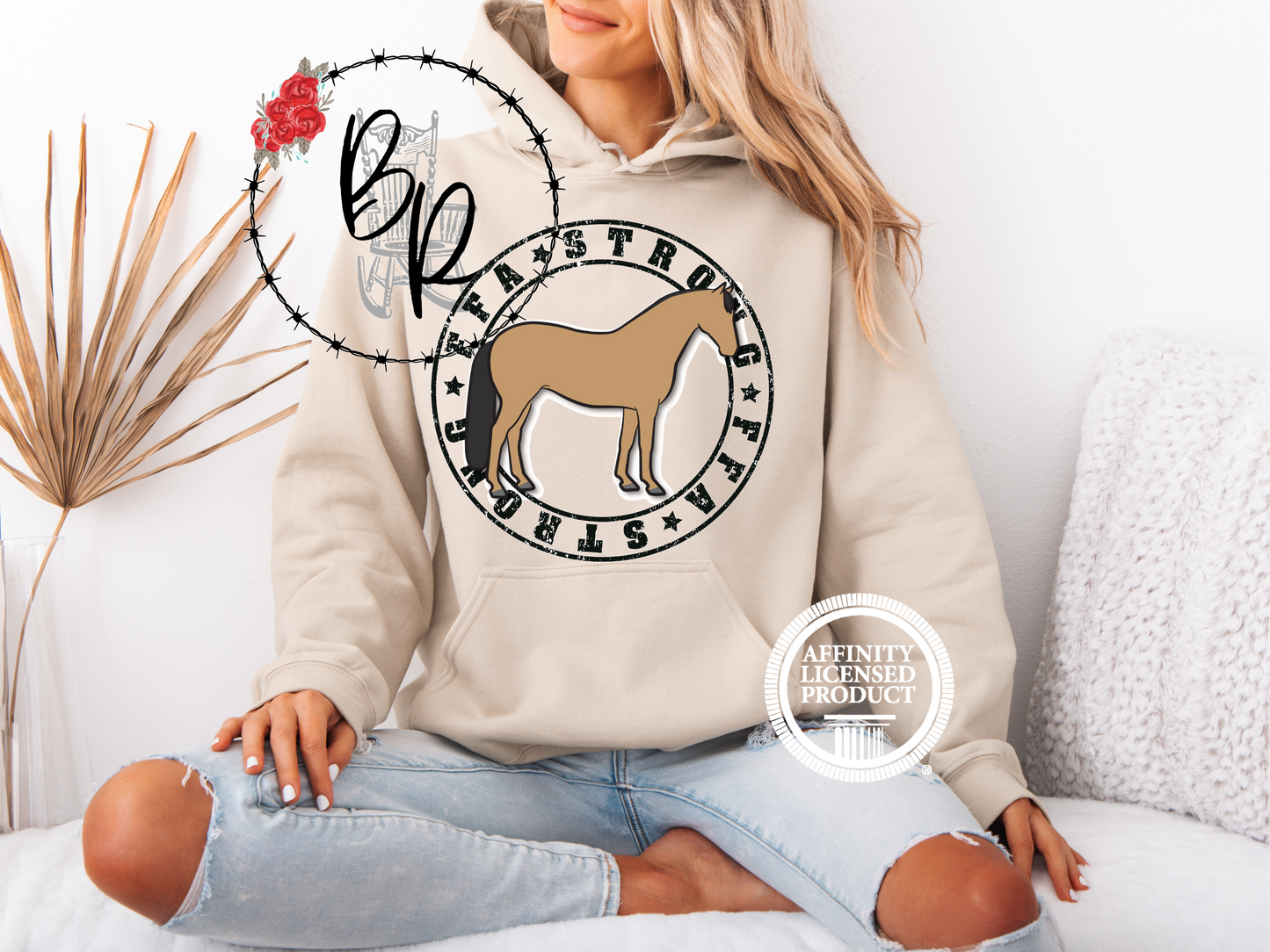 FFA Strong Round Black with Horse Stockshow Stock Show Hoodie