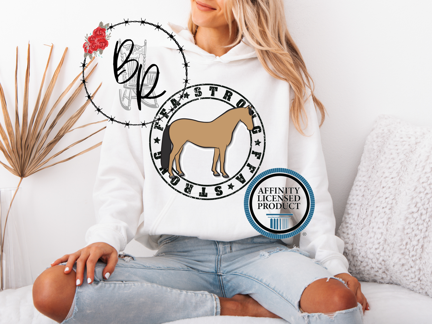 FFA Strong Round Black with Horse Stockshow Stock Show Hoodie