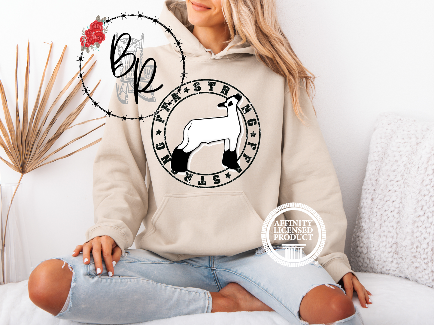FFA Strong Round Black with Lamb Stockshow Stock Show Hoodie