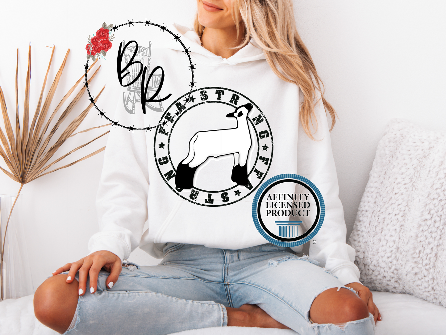 FFA Strong Round Black with Lamb Stockshow Stock Show Hoodie