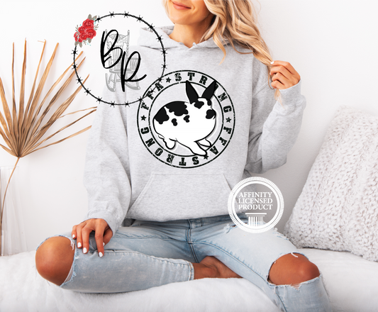FFA Strong Round Black with Rabbit Stockshow Stock Show Hoodie