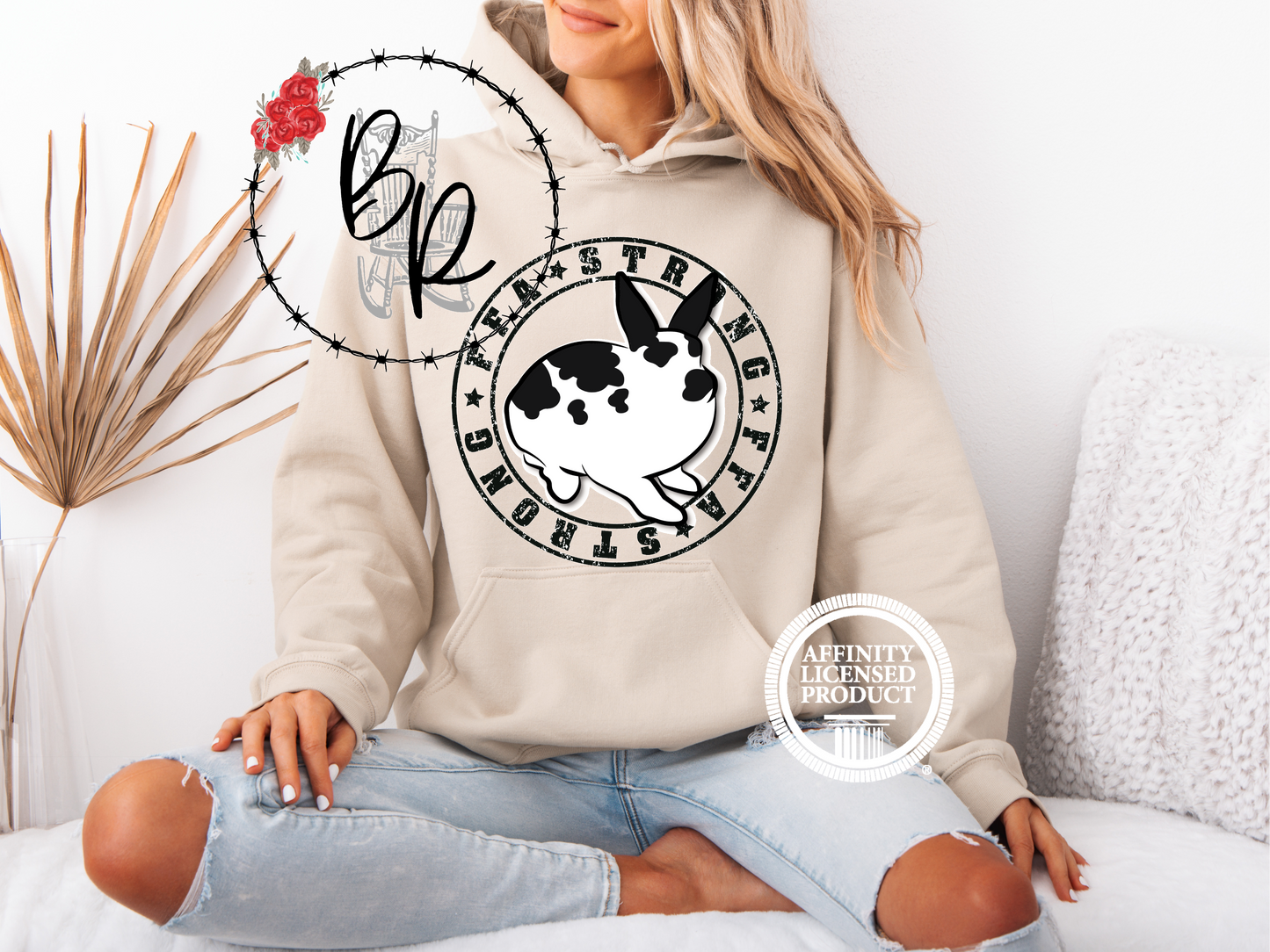 FFA Strong Round Black with Rabbit Stockshow Stock Show Hoodie