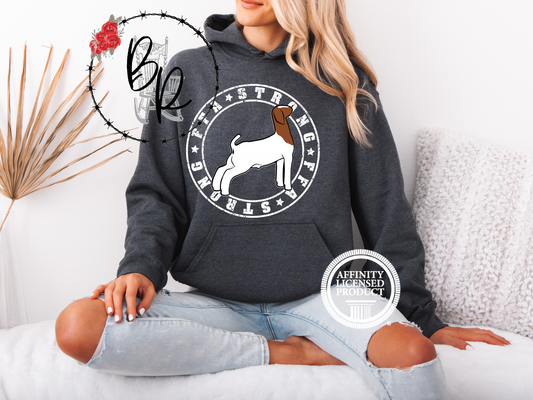 FFA Strong Round White with Goat Stockshow Stock Show Hoodie