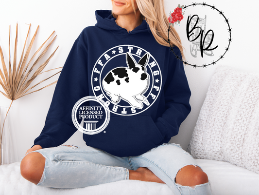 FFA Strong Round White with Rabbit Stockshow Stock Show Hoodie