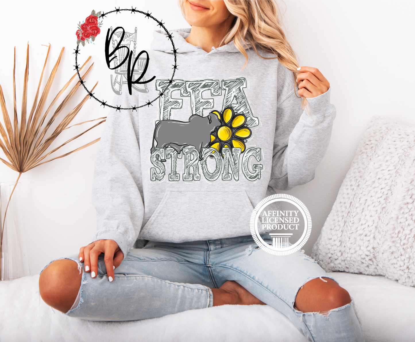 FFA Strong Yellow Blossom with Brahman Stockshow Stock Show Hoodie