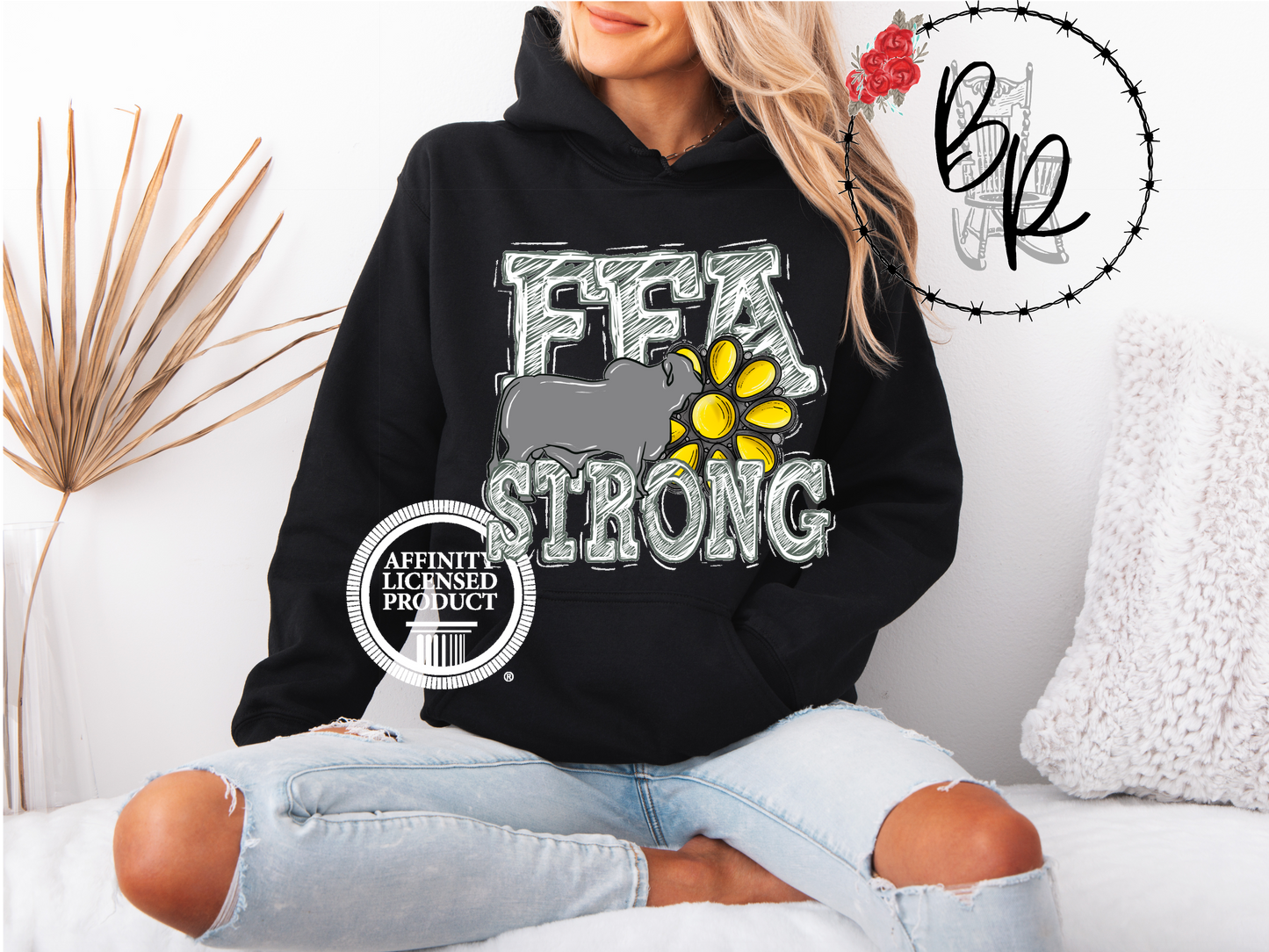 FFA Strong Yellow Blossom with Brahman Stockshow Stock Show Hoodie