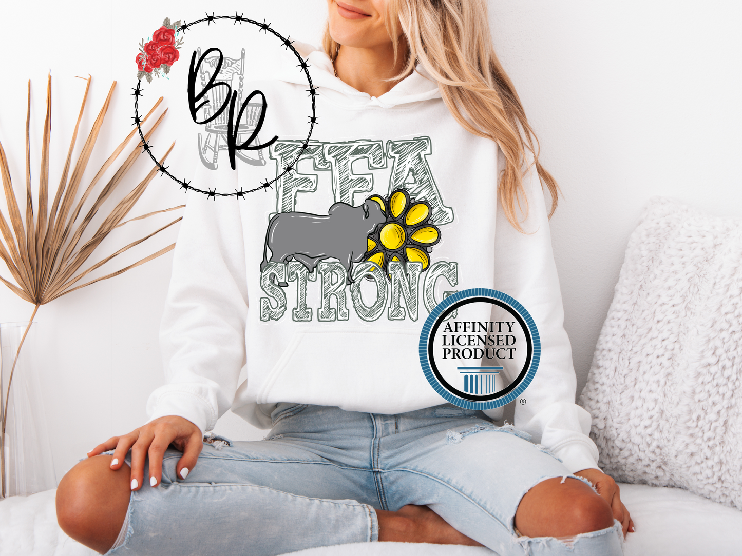 FFA Strong Yellow Blossom with Brahman Stockshow Stock Show Hoodie