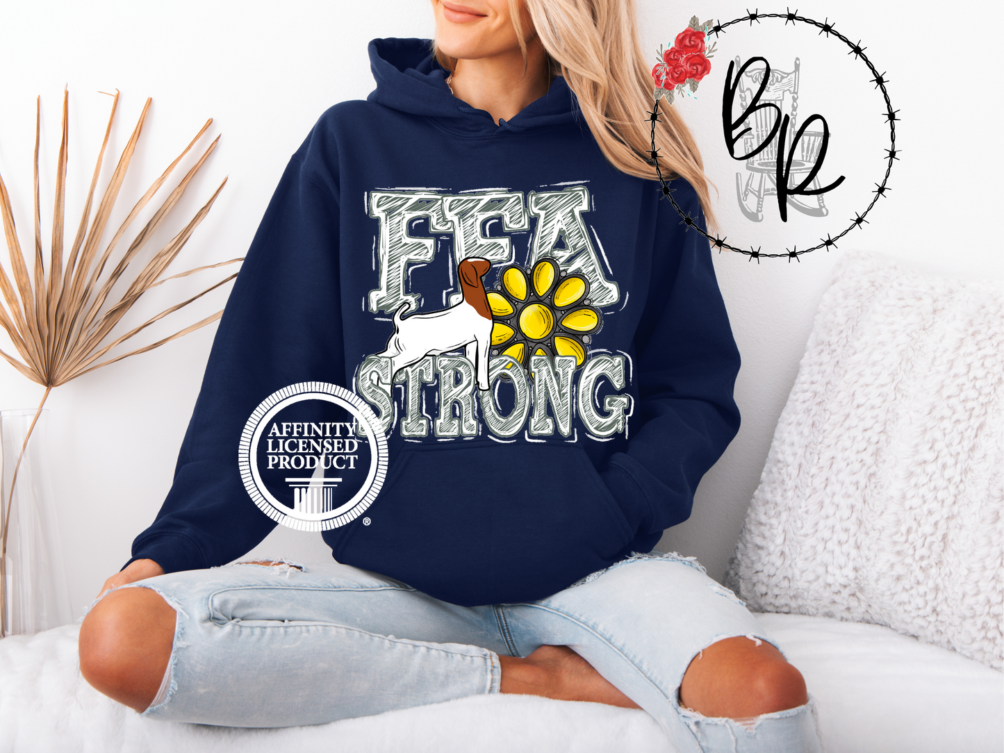 FFA Strong Yellow Blossom with Goat Stockshow Stock Show Hoodie