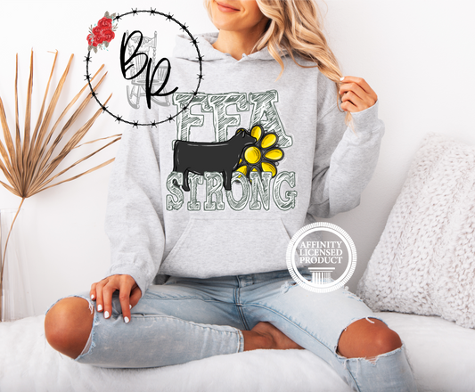 FFA Strong Yellow Blossom with Heifer Stockshow Stock Show Hoodie