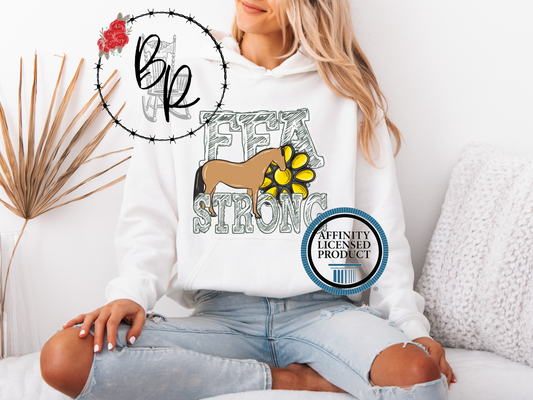 FFA Strong Yellow Blossom with Horse Stockshow Stock Show Hoodie