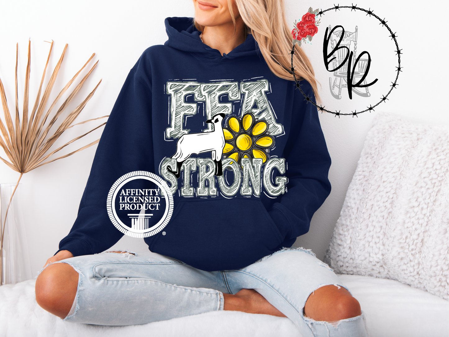 FFA Strong Yellow Blossom with Lamb Stockshow Stock Show Hoodie