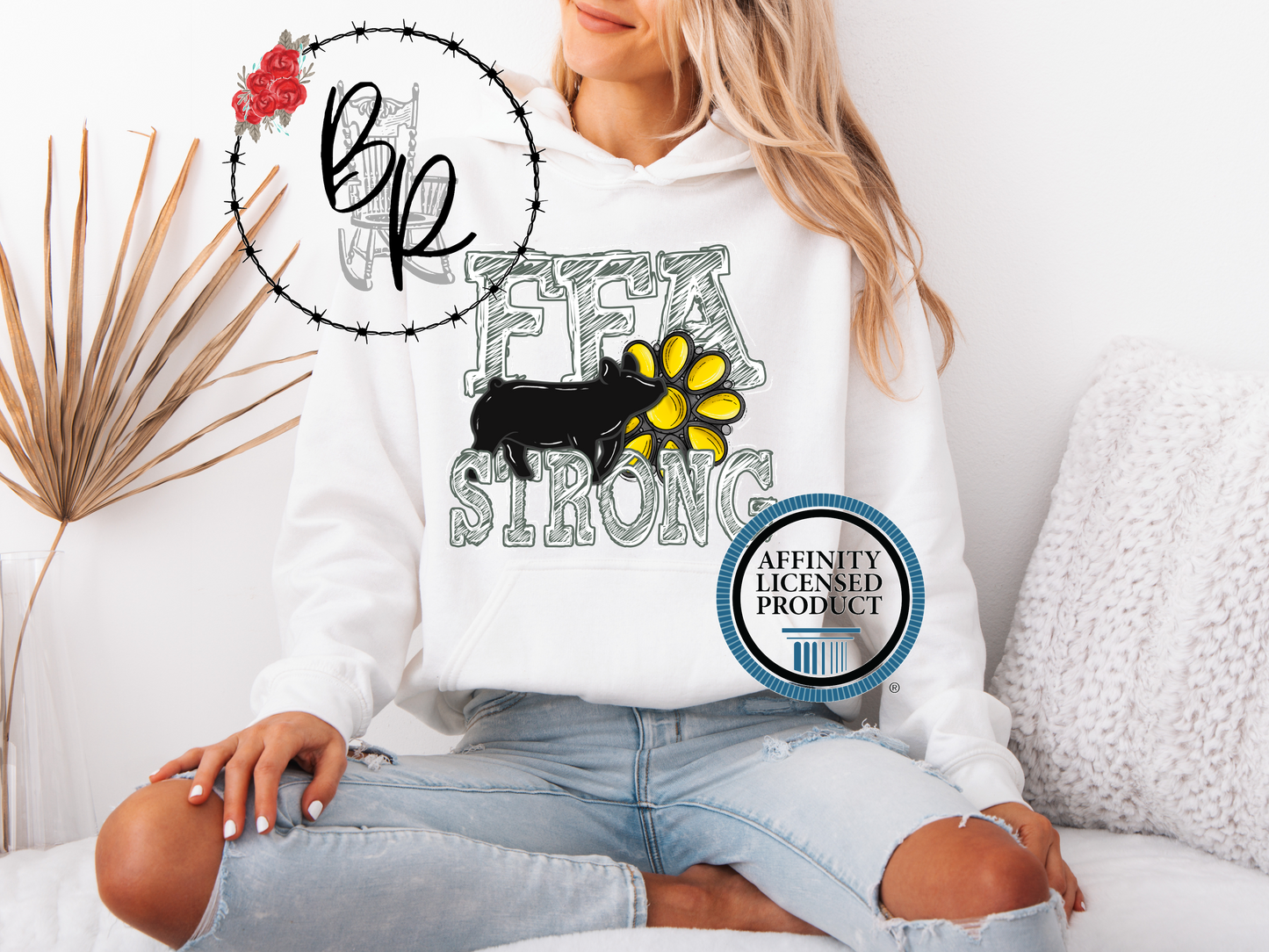 FFA Strong Yellow Blossom with Heifer Stockshow Stock Show Hoodie
