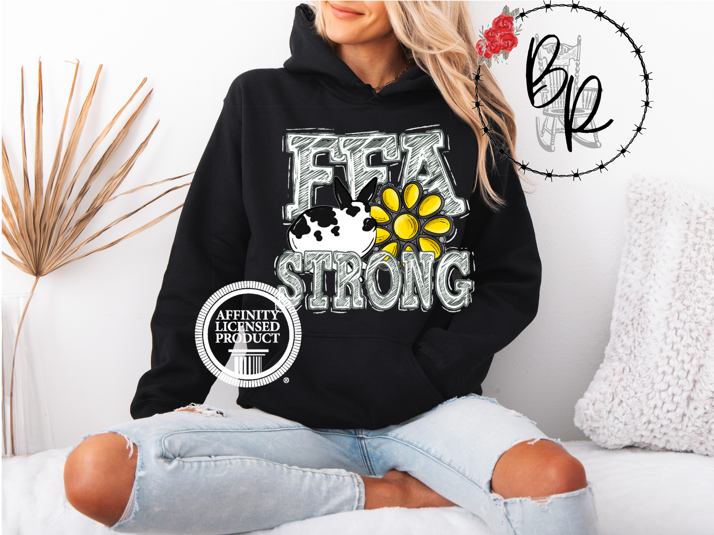 FFA Strong Yellow Blossom with Rabbit Stockshow Stock Show Hoodie