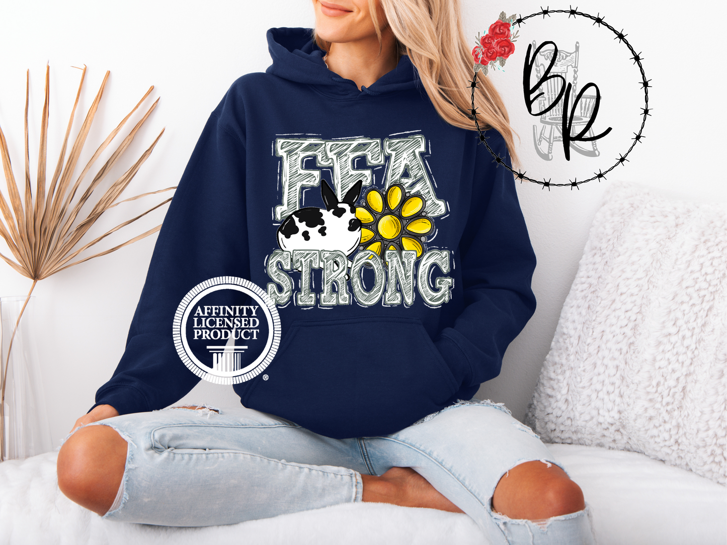 FFA Strong Yellow Blossom with Rabbit Stockshow Stock Show Hoodie