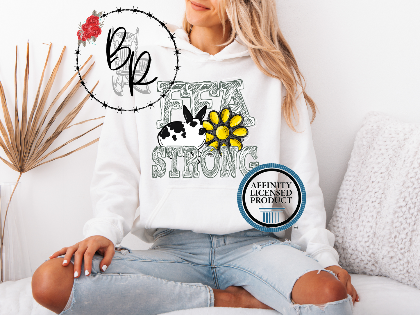 FFA Strong Yellow Blossom with Rabbit Stockshow Stock Show Hoodie