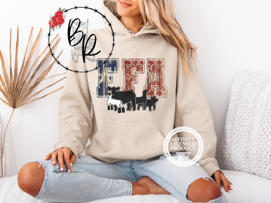 FFA Texas Star with Multi Animals Stockshow Stock Show Hoodie